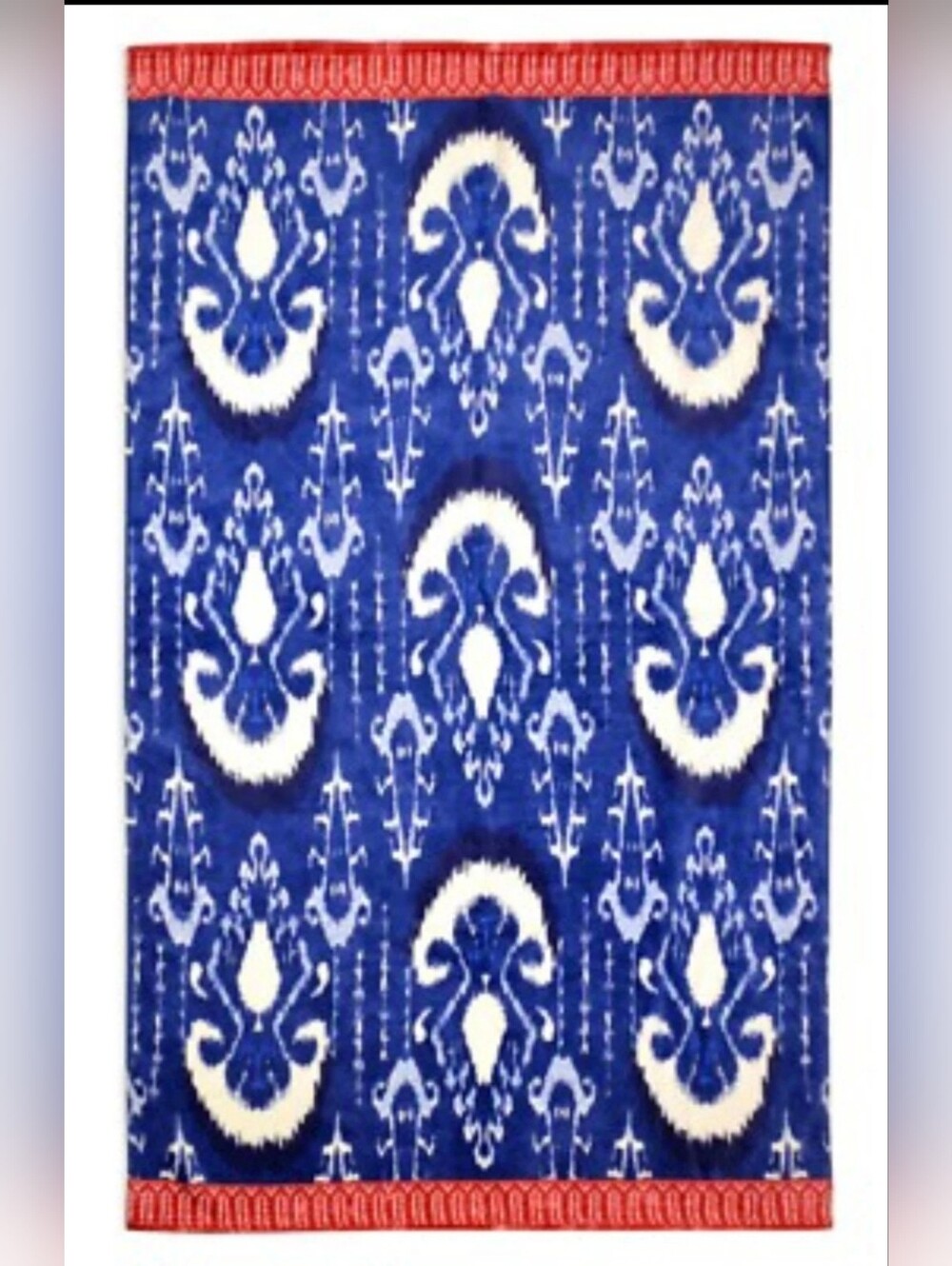 NWT John Robshaw Vaya Indigo Ikat Print Beach Towel 40” By 70”